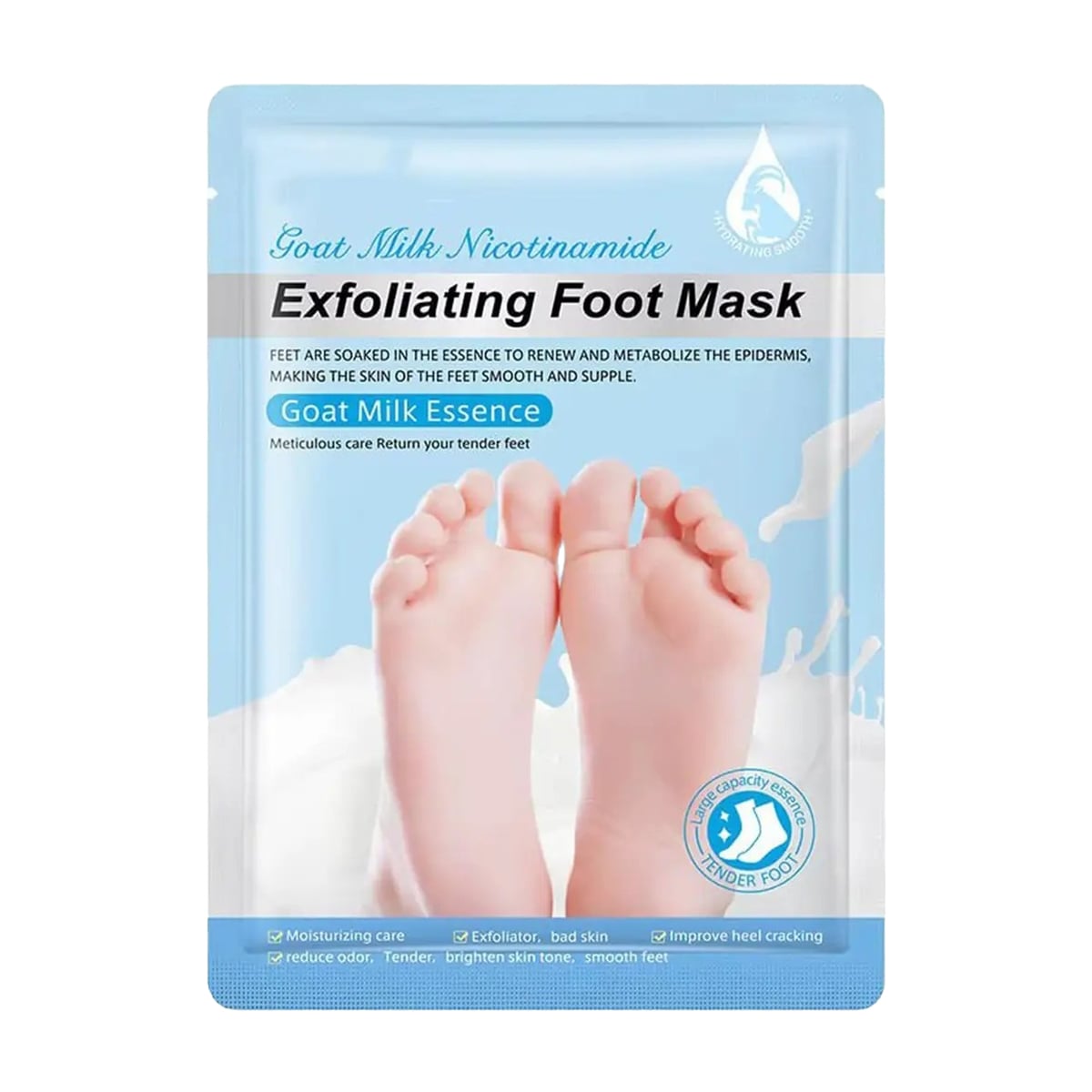 Відлущувальна маска для ніг Sadoer Goat Milk Nicotinamide Exfoliating Foot Mask, 1 шт